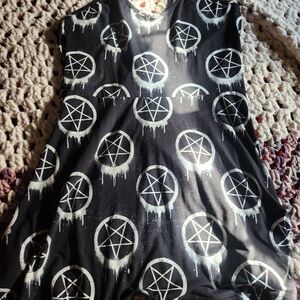 Too Fast Black and White Pentagram Mini Dress